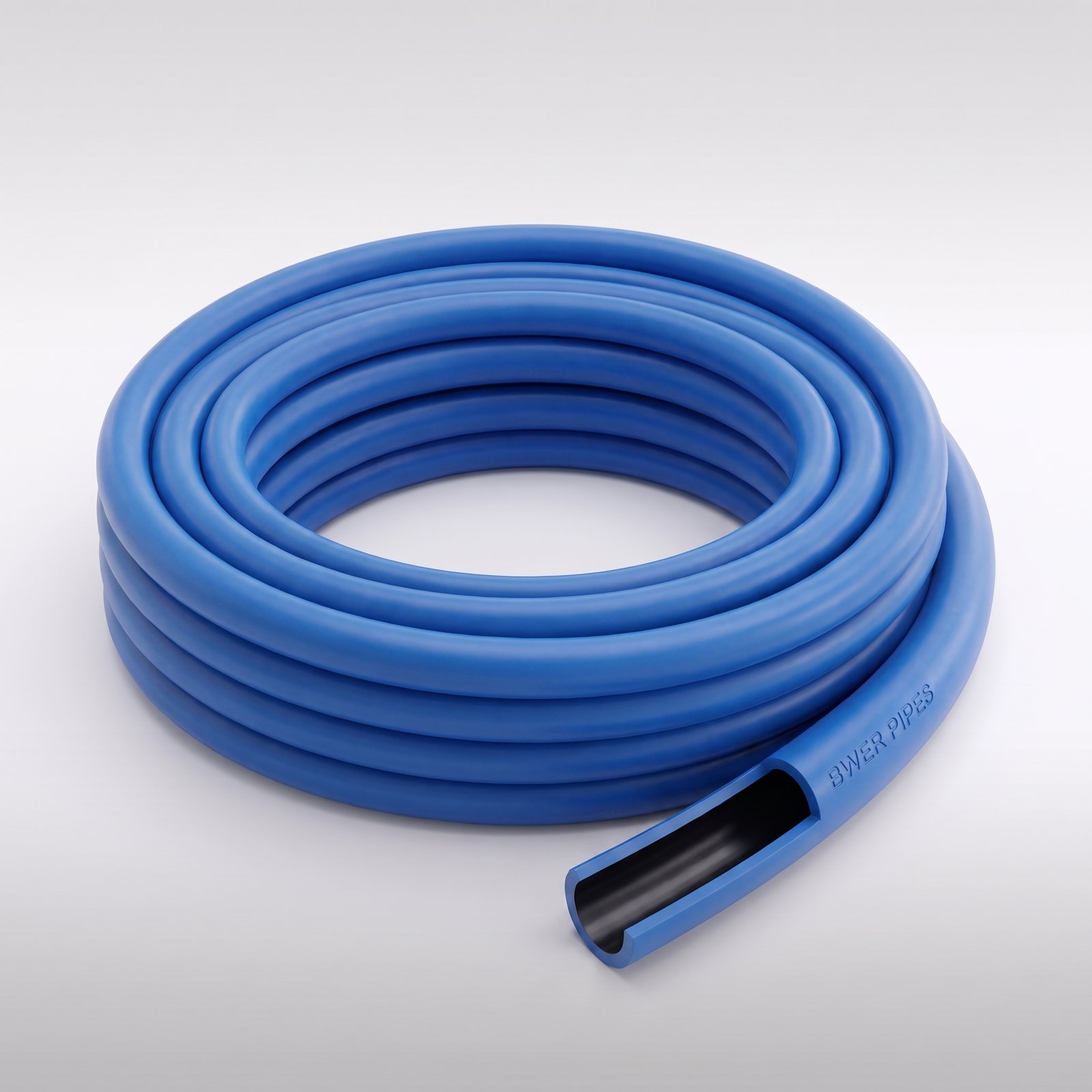 2-Layer Striped PE100 Polyethylene (HDPE) coiled pipe rolls Bwer Pipes Iraq