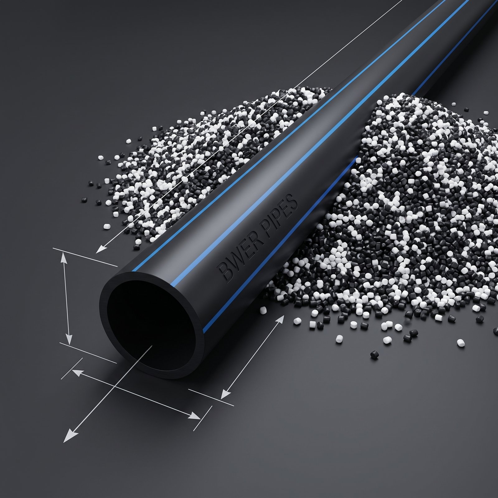 Bwer Pipes 100% Pure Virgin PE100 Resin Granules Iraq Europe Lab Certified